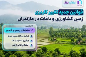 قوانین جدید تغییر کاربری زمین کشاورزی و باغات در مازندران (آپدیت امسال)